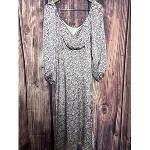 Cottagecore Romantic Dress Long Sz XS Floral Peasant All In Favor Pink Long